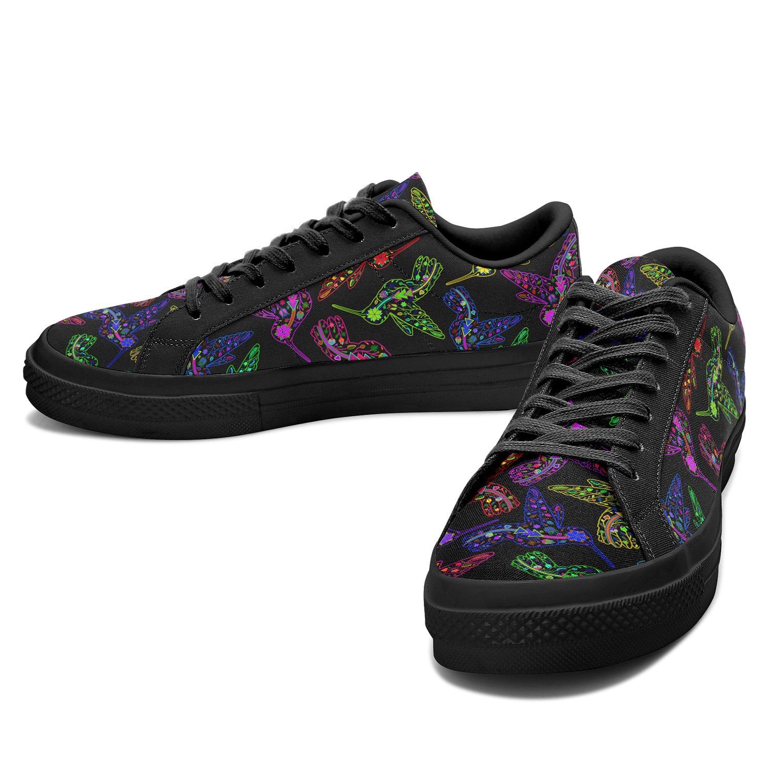 Floral Hummingbird Aapisi Low Top Canvas Shoes Black Sole aapisi Herman