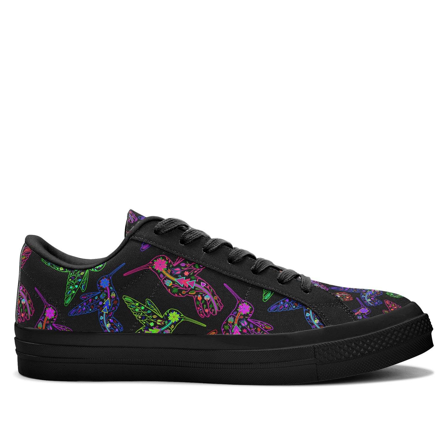 Floral Hummingbird Aapisi Low Top Canvas Shoes Black Sole aapisi Herman