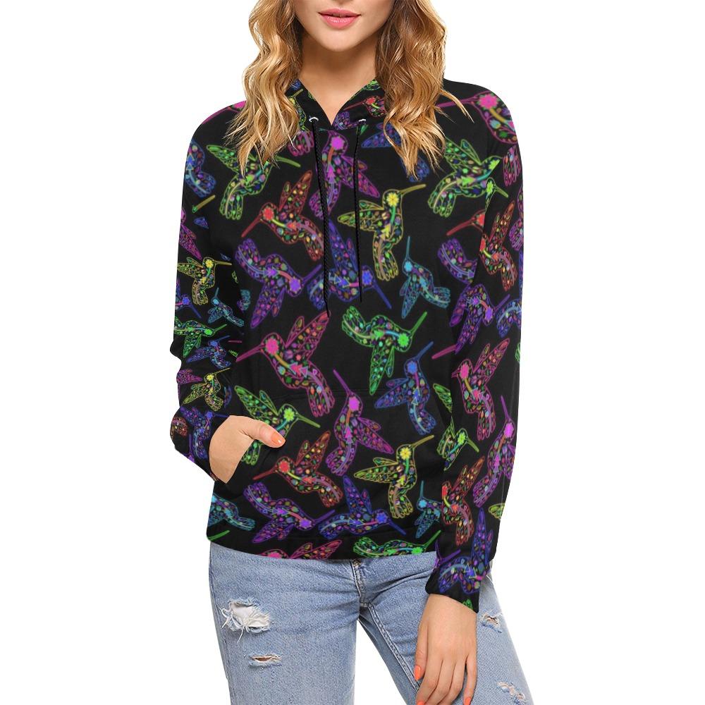 Floral Hummingbird All Over Print Hoodie for Women (USA Size) (Model H13) All Over Print Hoodie for Women (H13) e-joyer
