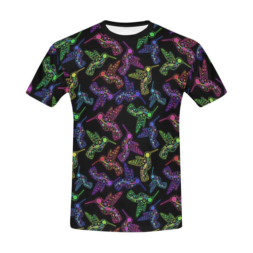 Floral Hummingbird All Over Print T-Shirt for Men (USA Size) (Model T40) All Over Print T-Shirt for Men (T40) e-joyer
