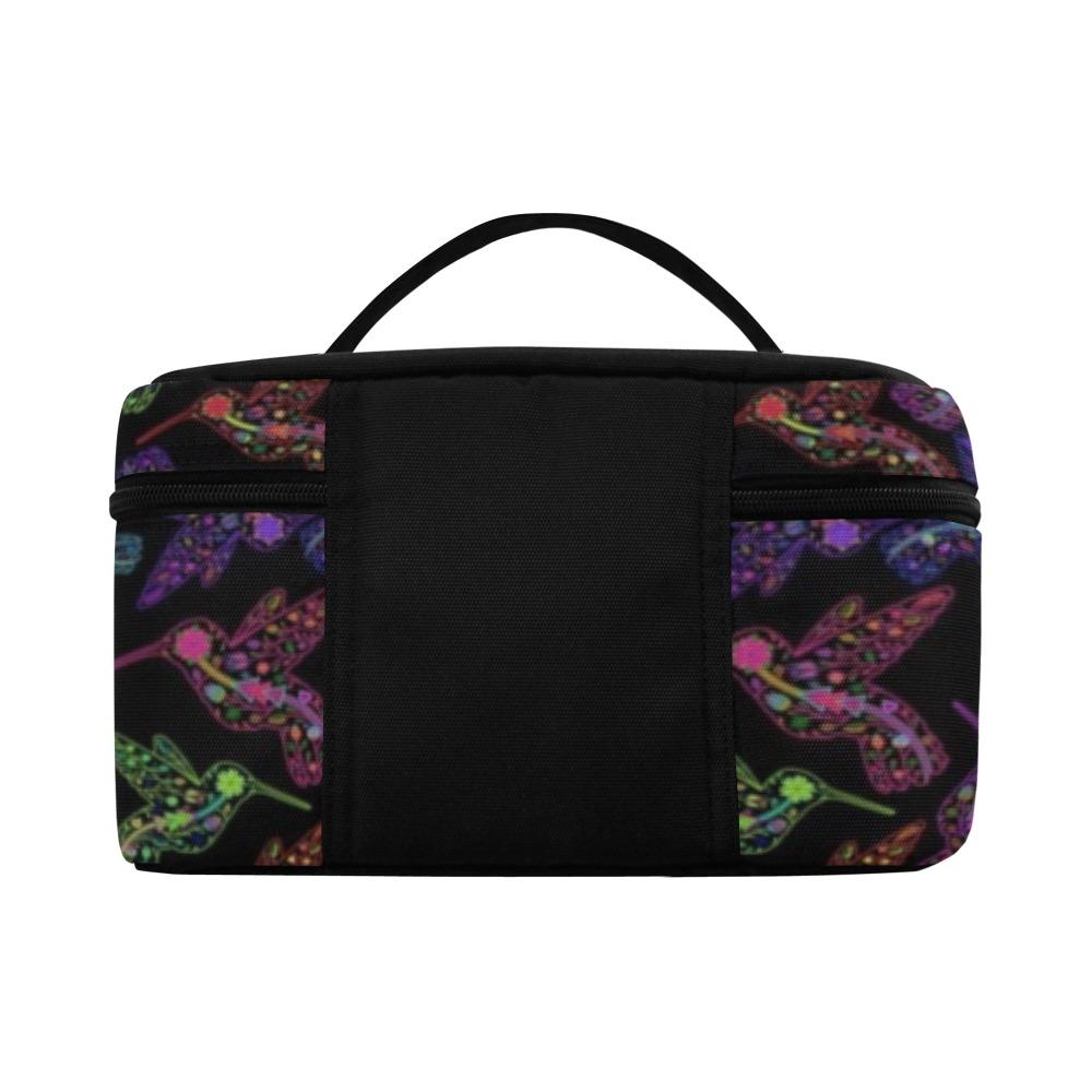 Floral Hummingbird Cosmetic Bag/Large (Model 1658) Cosmetic Bag e-joyer