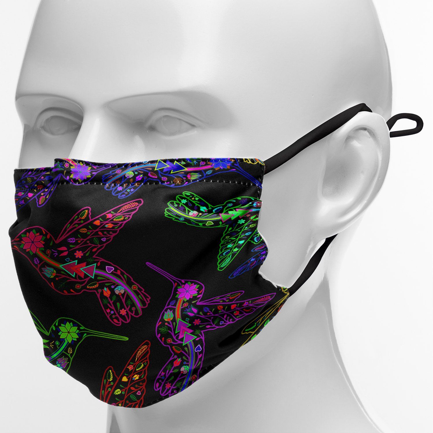 Floral Hummingbird Face Cover Herman