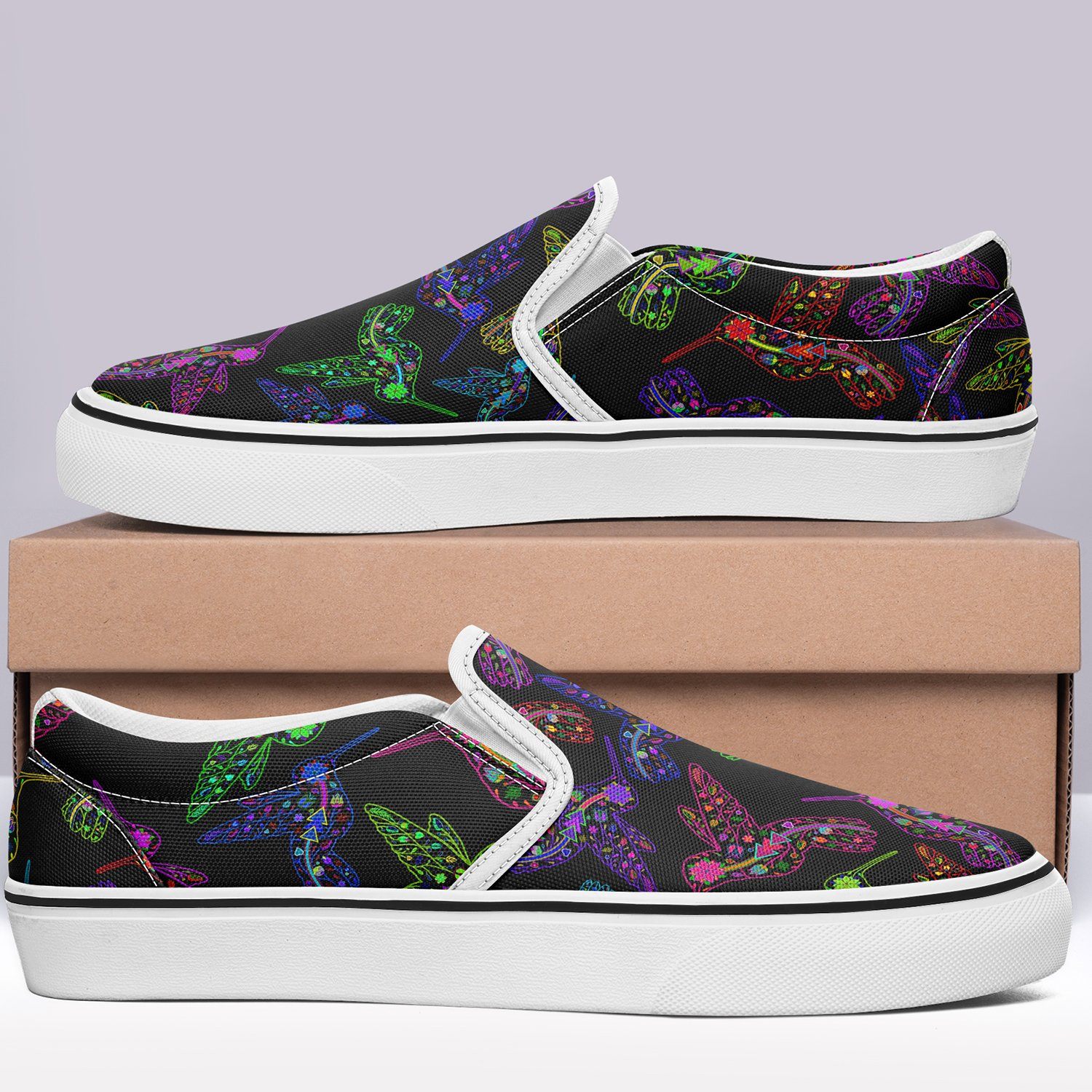 Floral Hummingbird Otoyimm Canvas Slip On Shoes otoyimm Herman