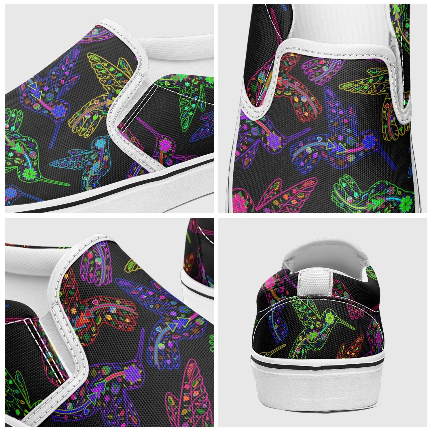 Floral Hummingbird Otoyimm Canvas Slip On Shoes otoyimm Herman