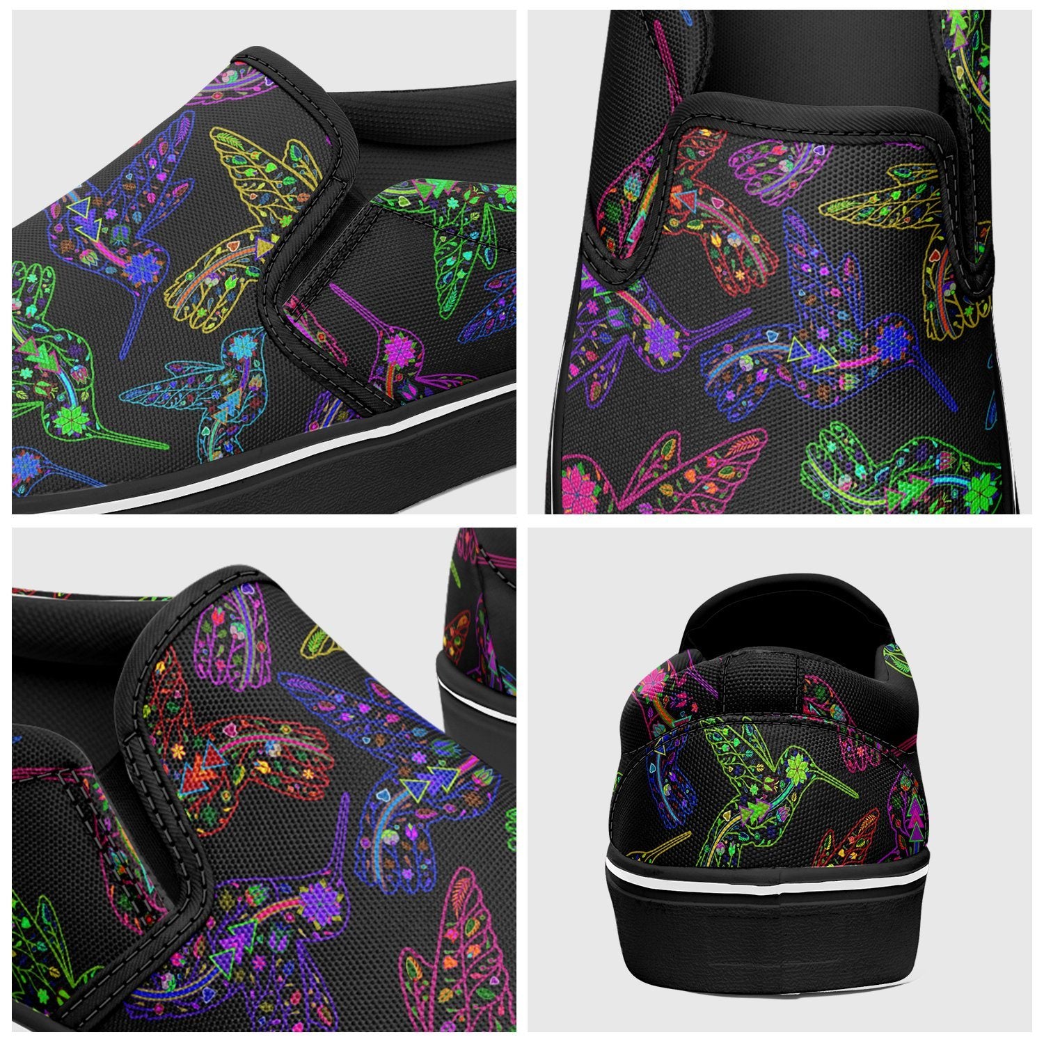 Floral Hummingbird Otoyimm Canvas Slip On Shoes otoyimm Herman