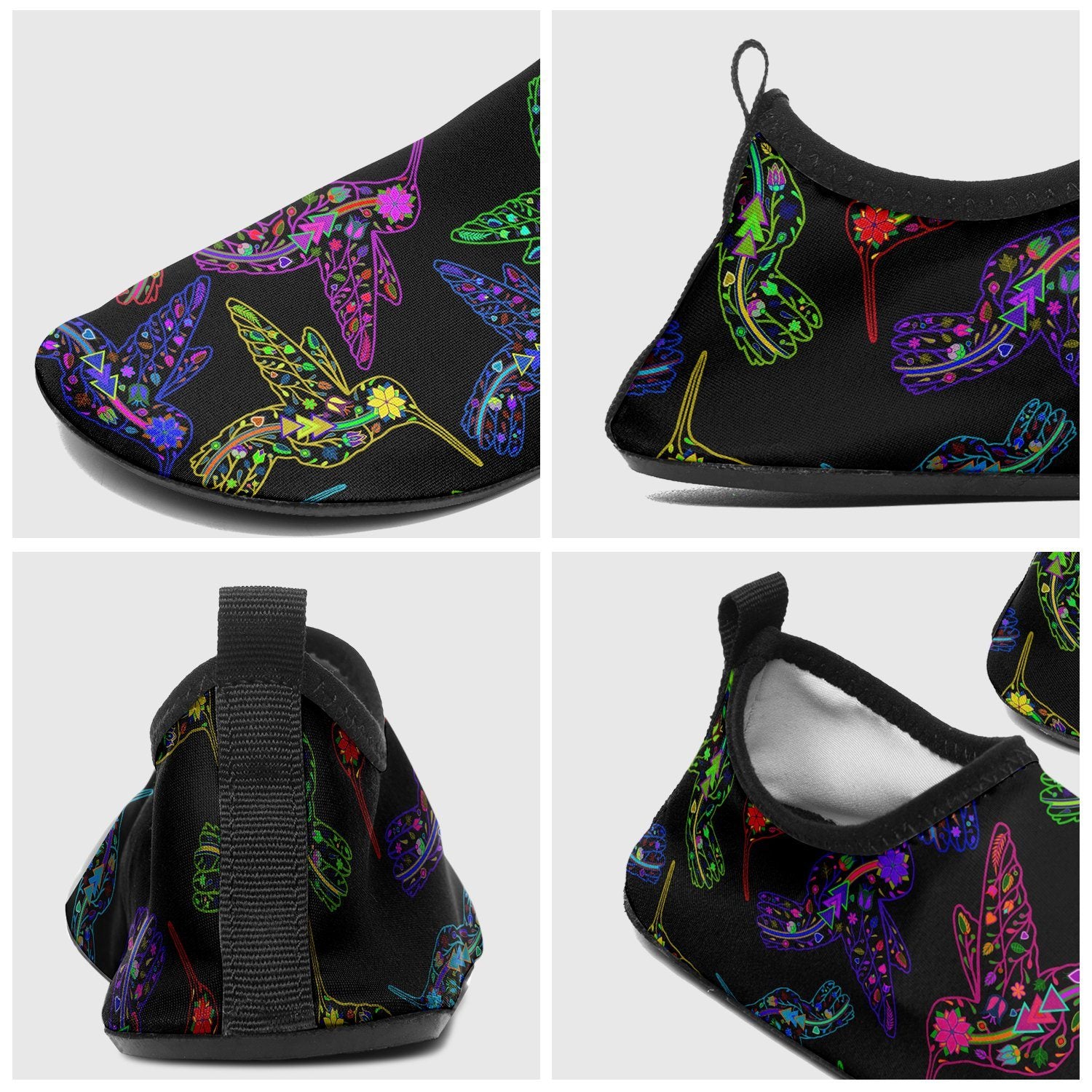 Floral Hummingbird Sockamoccs Kid's Slip On Shoes Herman