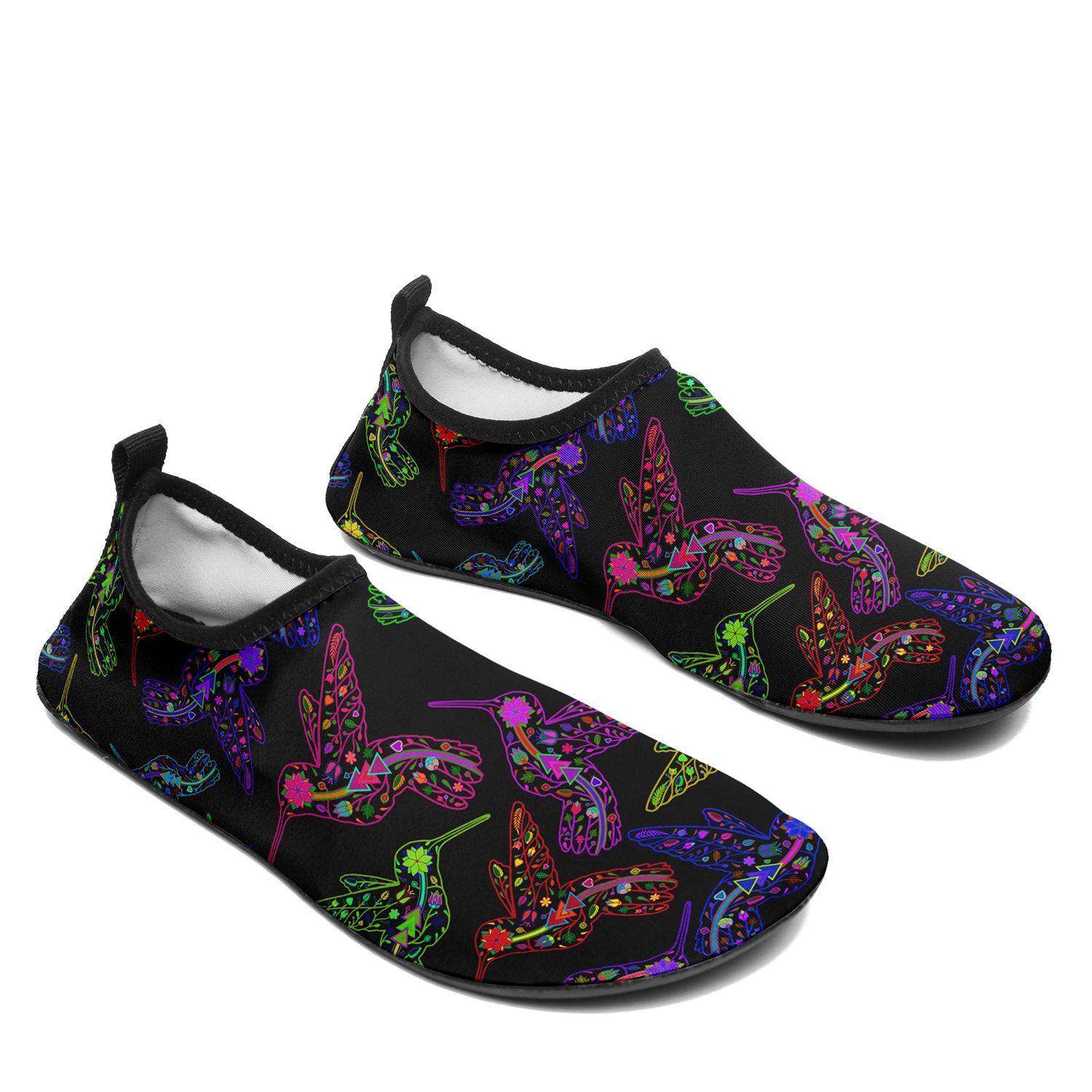 Floral Hummingbird Sockamoccs Slip On Shoes Herman
