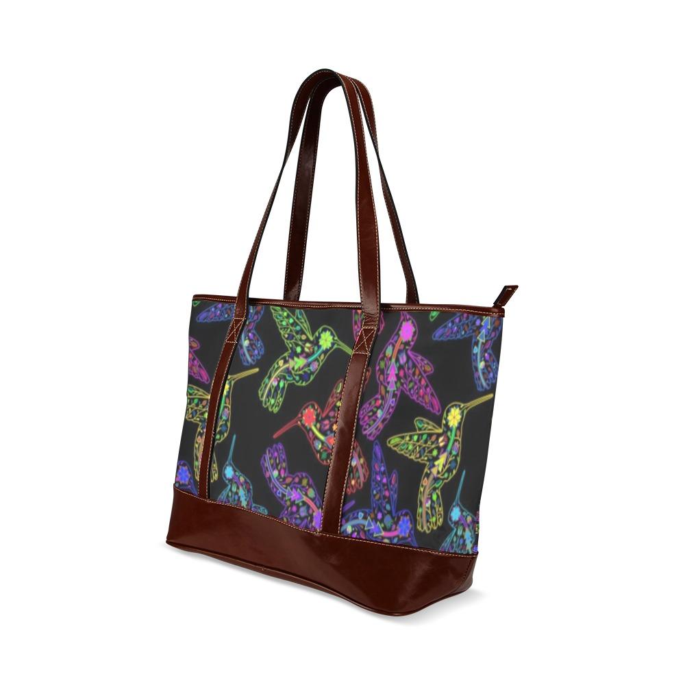 Floral Hummingbird Tote Handbag (Model 1642) handbag e-joyer