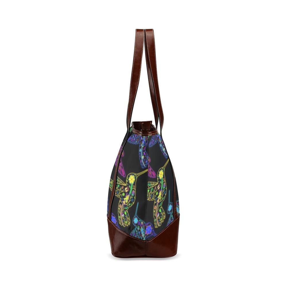 Floral Hummingbird Tote Handbag (Model 1642) handbag e-joyer