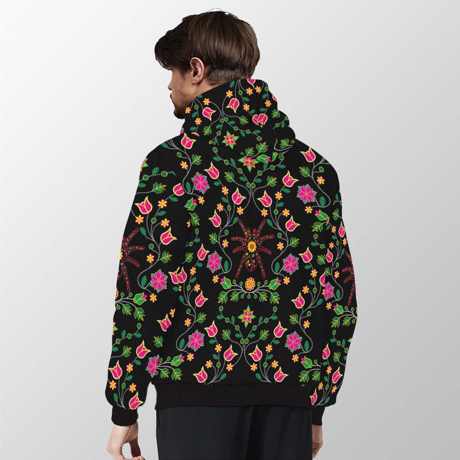 Floral Spider Sherpa Hoodie 49 Dzine