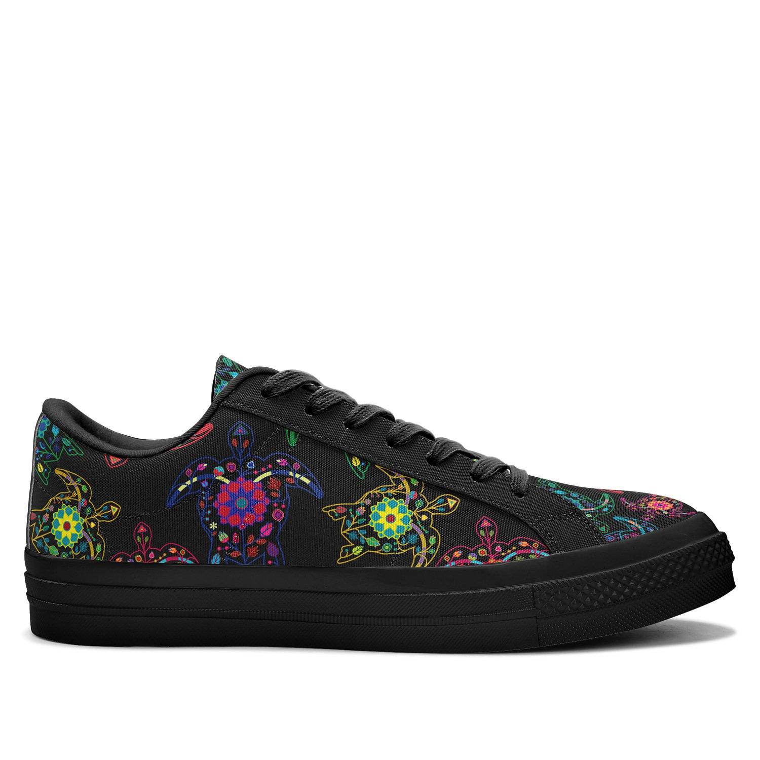 Floral Turtle Aapisi Low Top Canvas Shoes Black Sole aapisi Herman