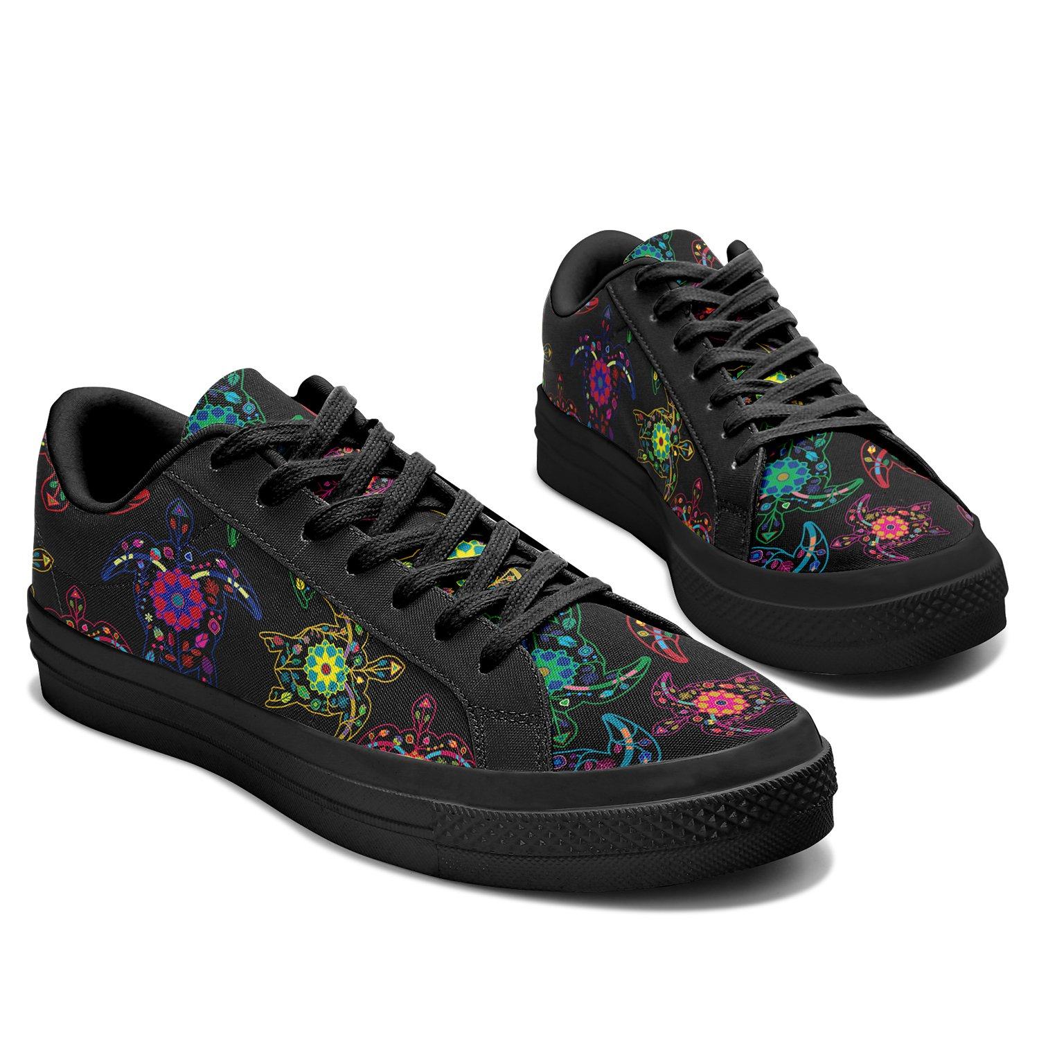 Floral Turtle Aapisi Low Top Canvas Shoes Black Sole aapisi Herman
