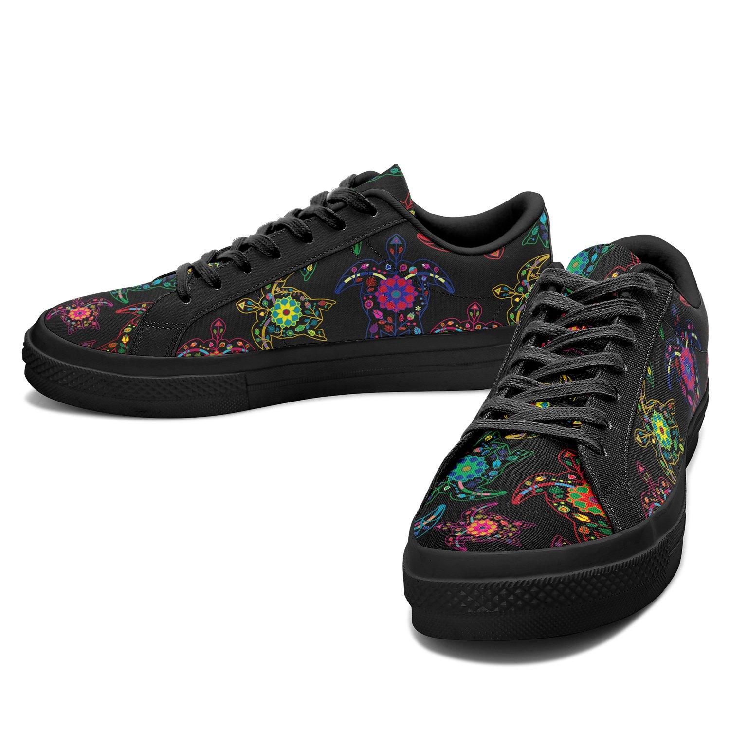 Floral Turtle Aapisi Low Top Canvas Shoes Black Sole aapisi Herman