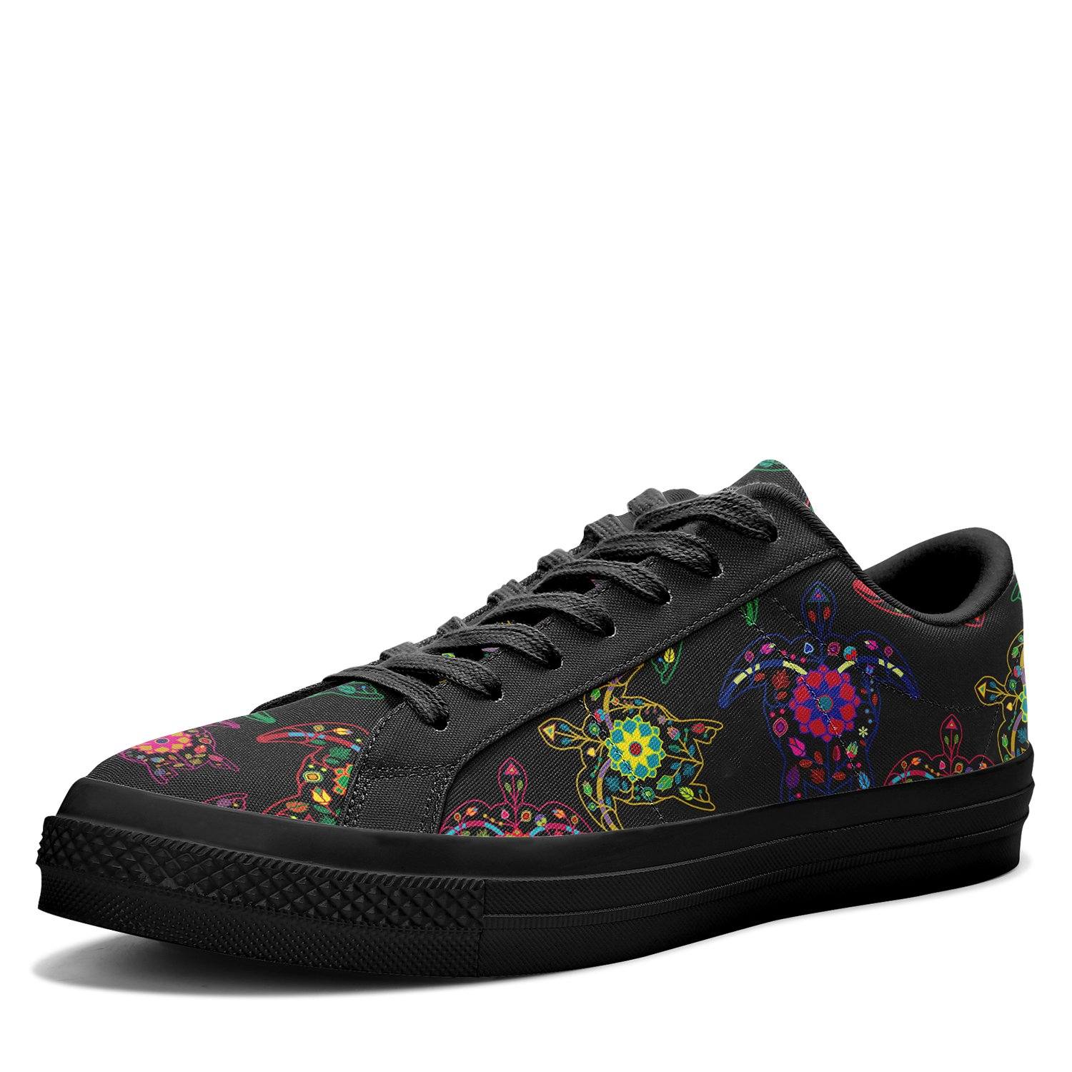 Floral Turtle Aapisi Low Top Canvas Shoes Black Sole aapisi Herman