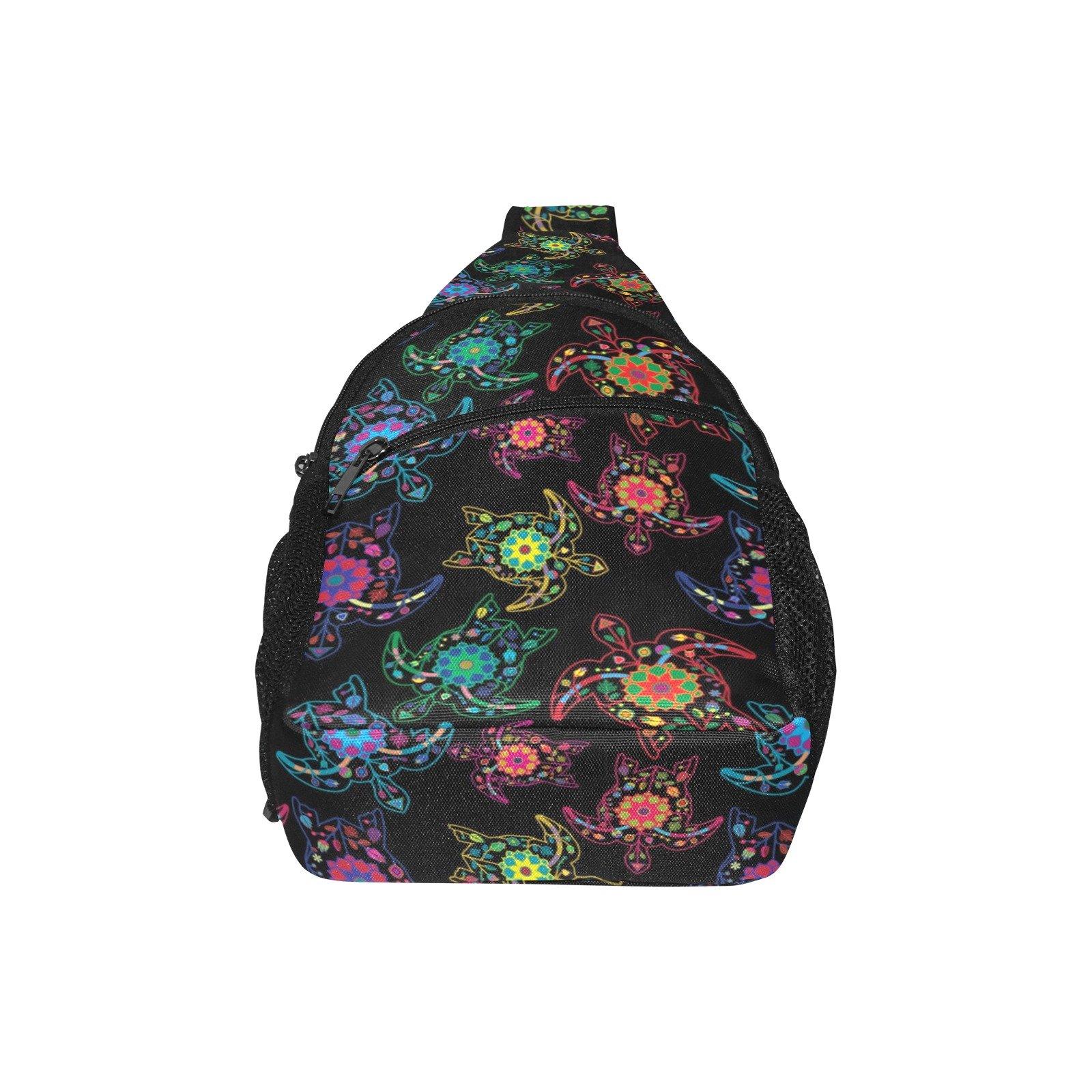 Floral Turtle All Over Print Chest Bag (Model 1719) All Over Print Chest Bag (1719) e-joyer