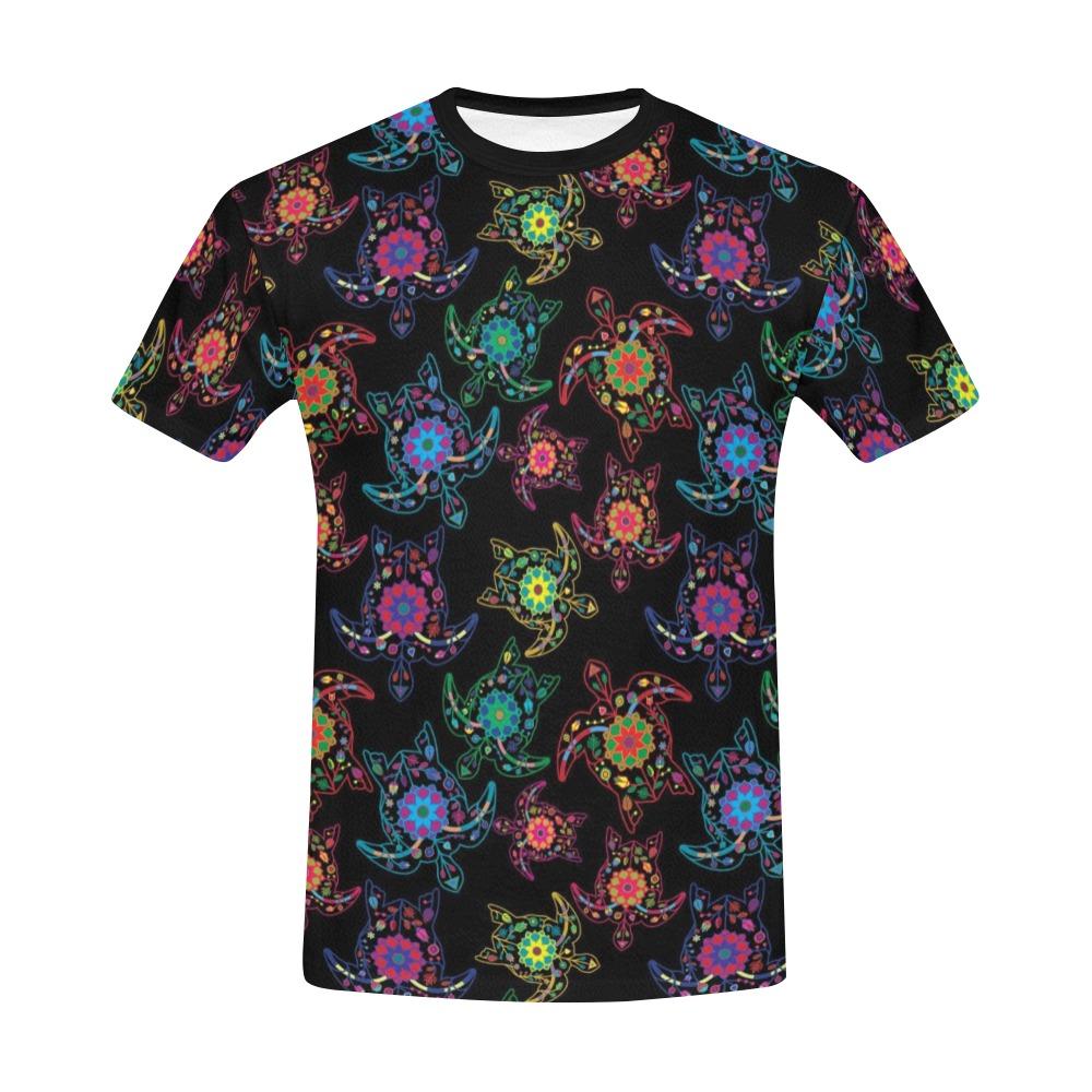 Floral Turtle All Over Print T-Shirt for Men (USA Size) (Model T40) All Over Print T-Shirt for Men (T40) e-joyer