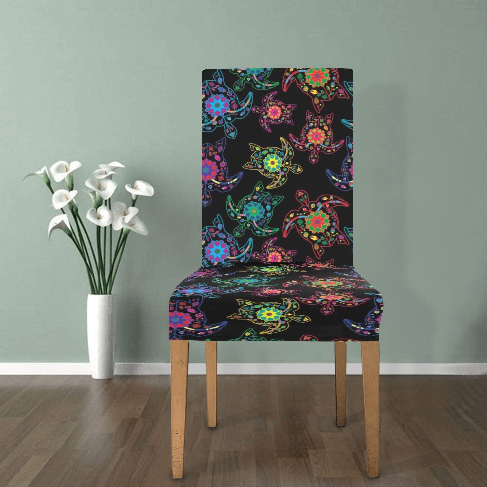 Floral Turtle Chair Cover (Pack of 4) Chair Cover (Pack of 4) e-joyer 