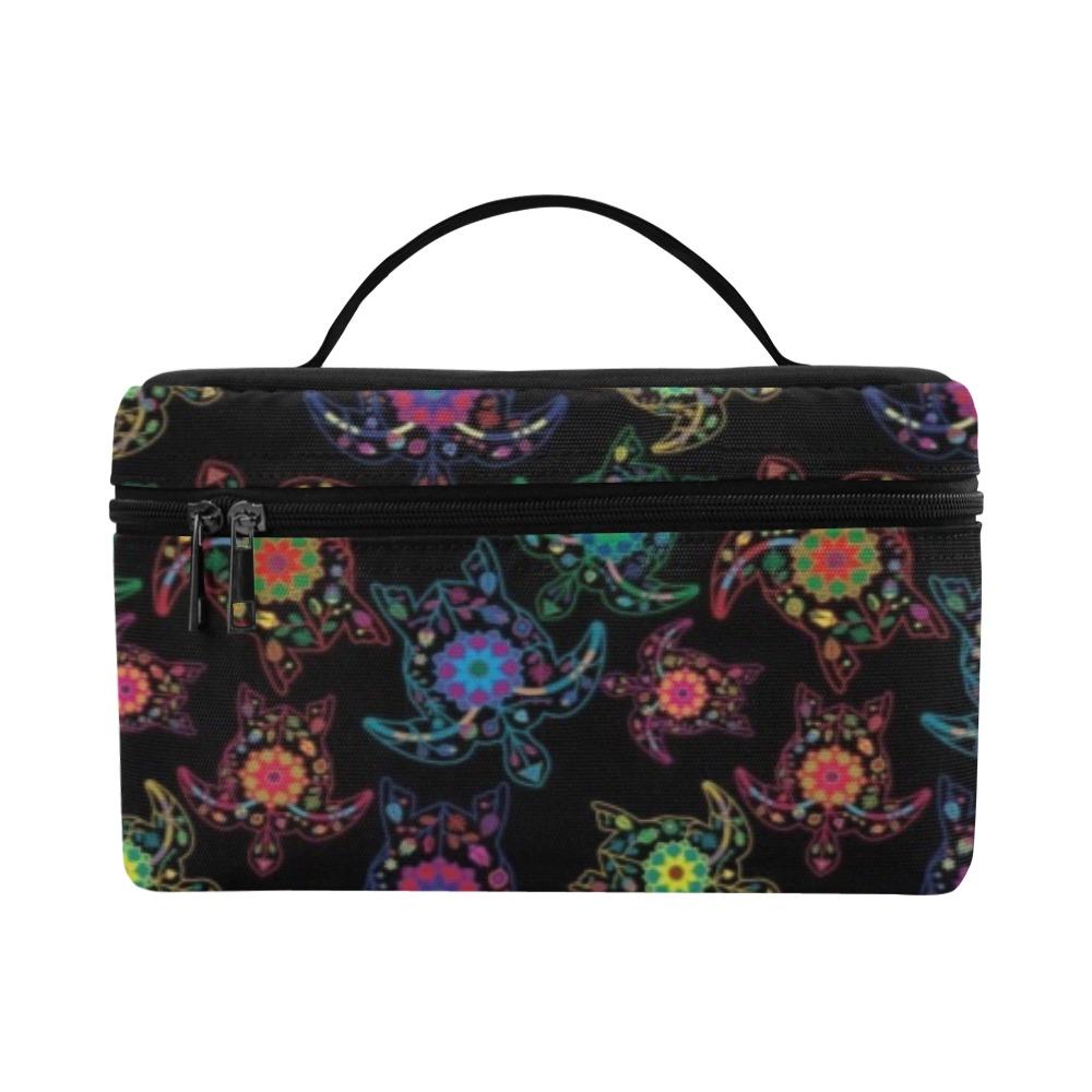 Floral Turtle Cosmetic Bag/Large (Model 1658) Cosmetic Bag e-joyer