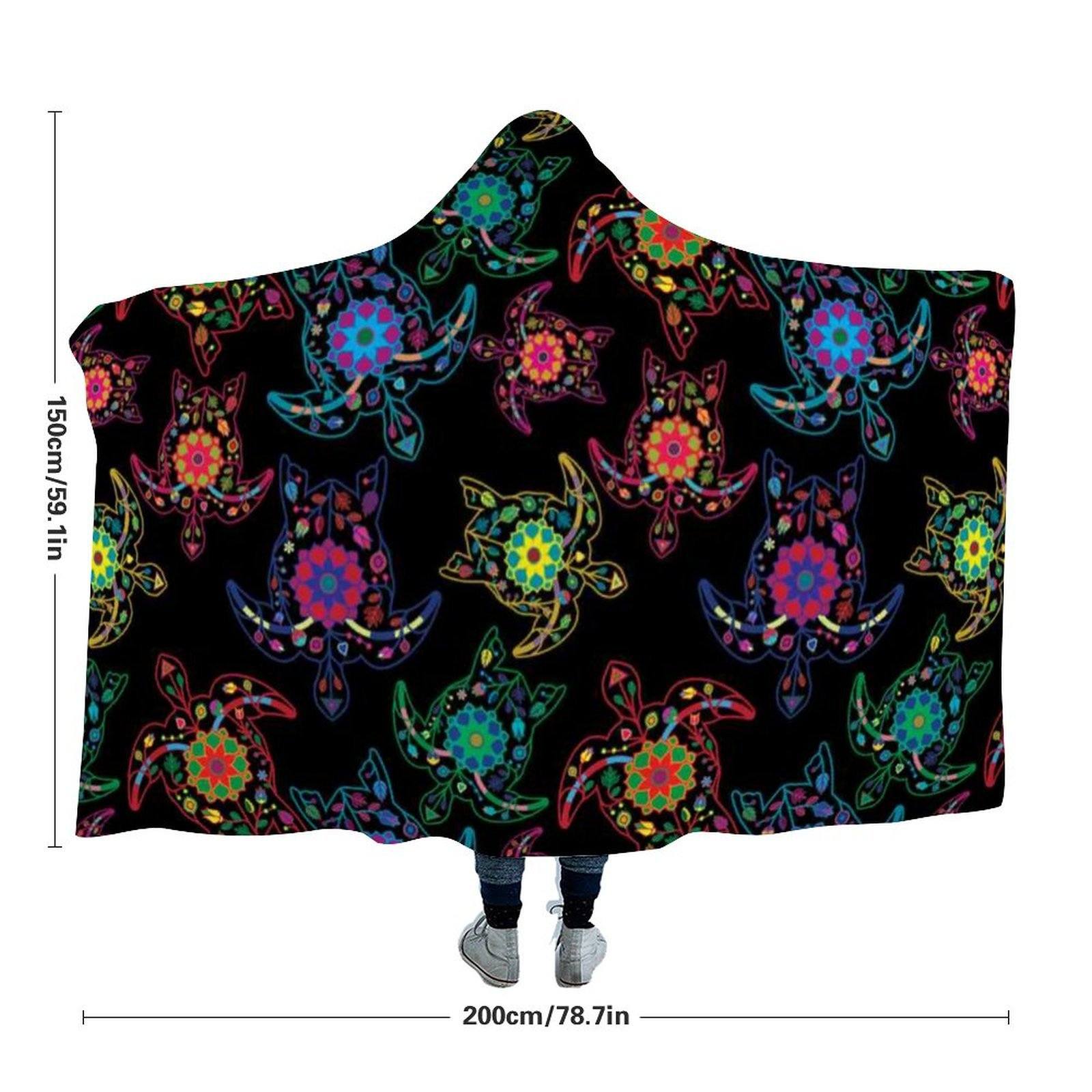 Floral Turtle Hooded Blanket blanket 49 Dzine