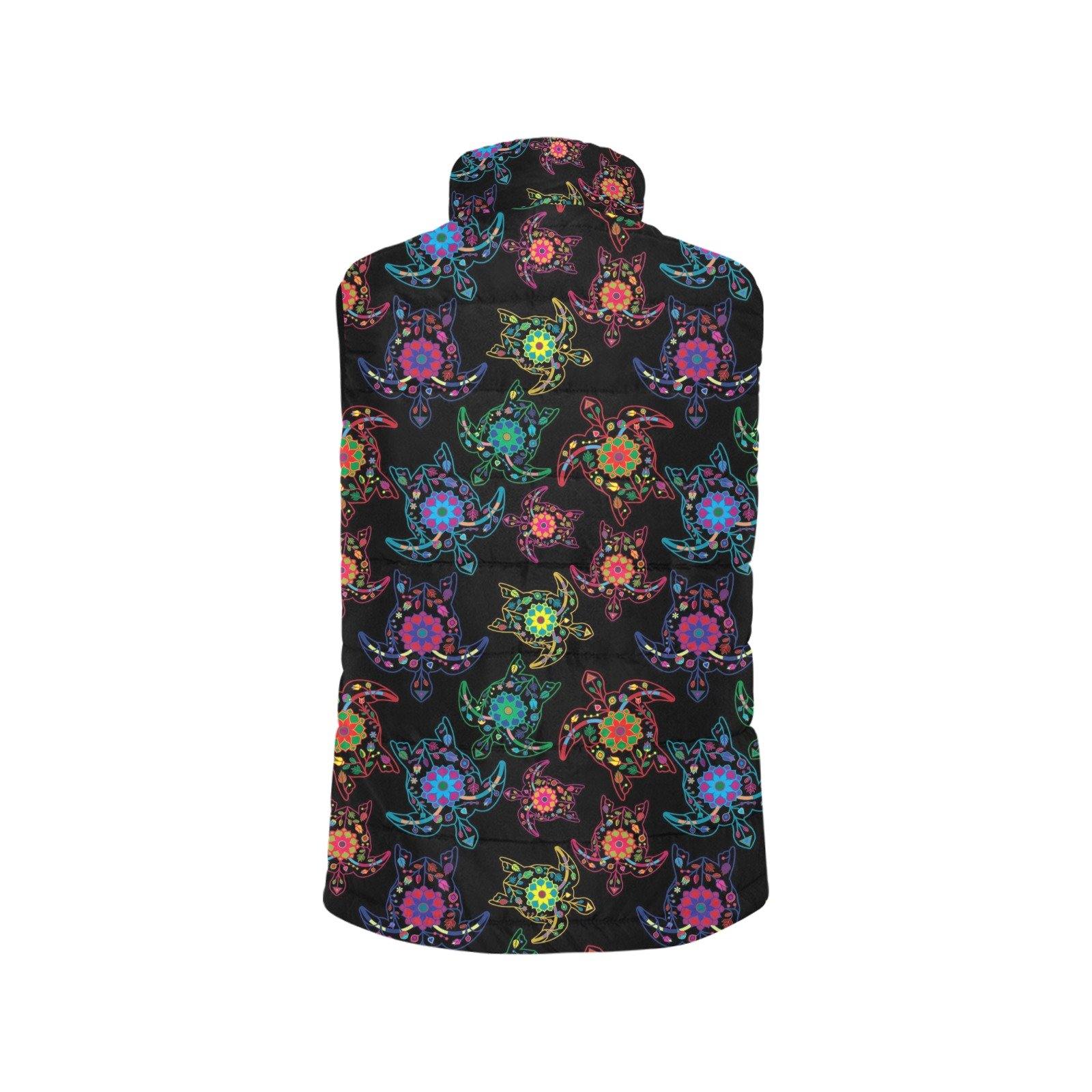 Floral Turtle Men's Padded Vest Jacket (Model H44) Men's Padded Vest Jacket (H44) e-joyer