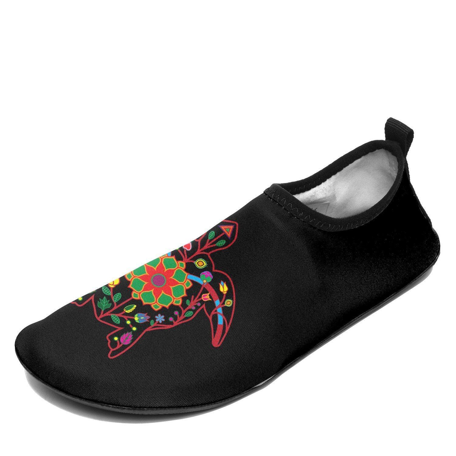 Floral Turtle Sockamoccs Kid's Slip On Shoes 49 Dzine
