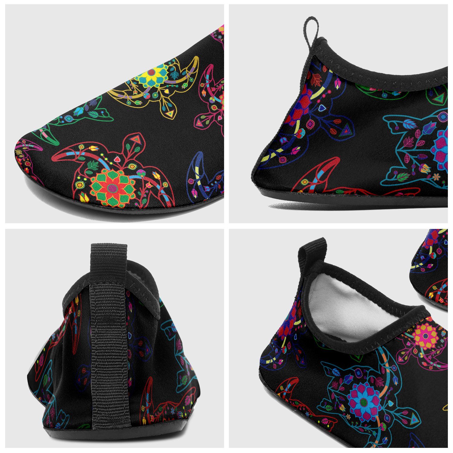Floral Turtle Sockamoccs Kid's Slip On Shoes Herman