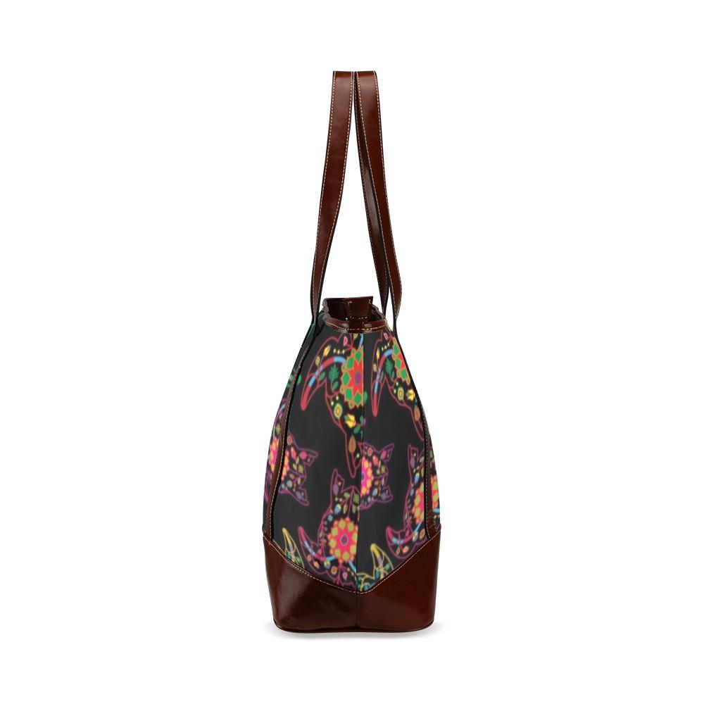 Floral Turtle Tote Handbag (Model 1642) handbag e-joyer