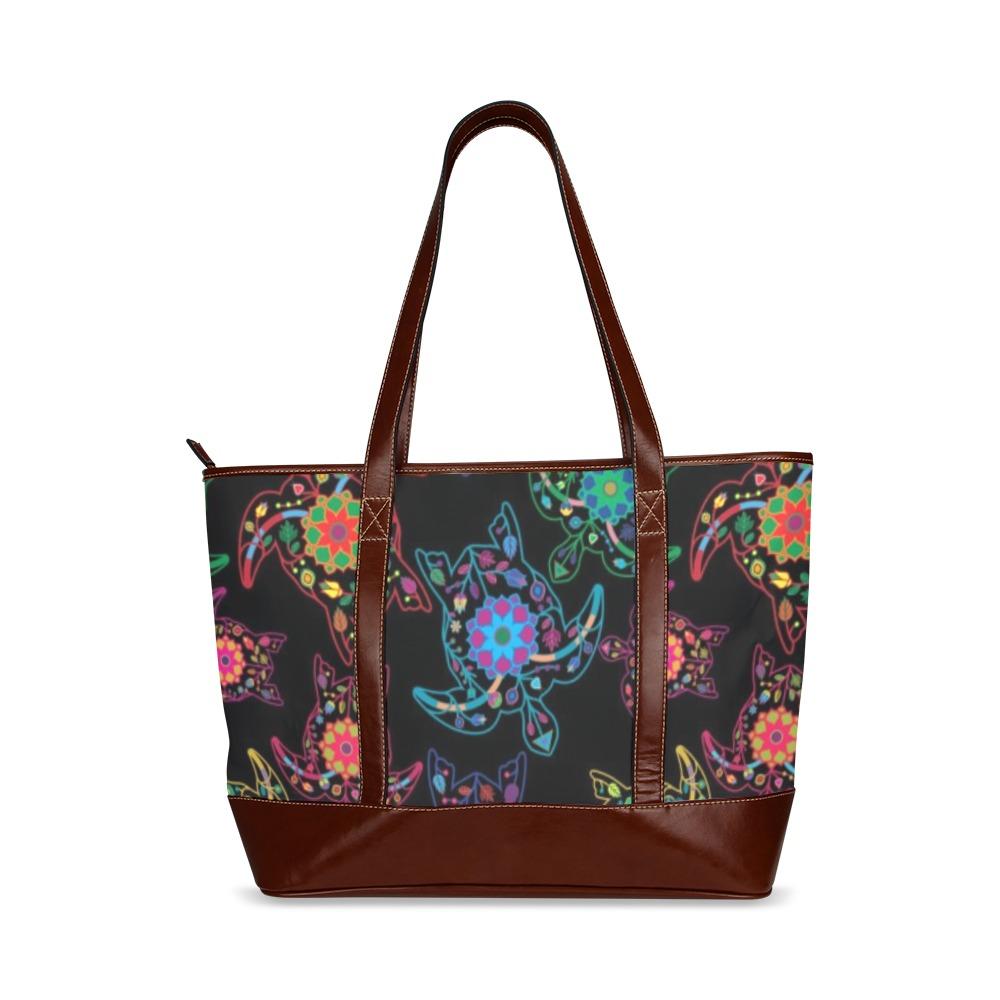 Floral Turtle Tote Handbag (Model 1642) handbag e-joyer