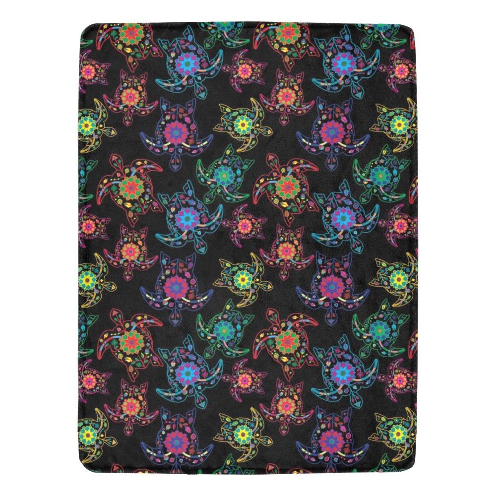 Floral Turtle Ultra-Soft Micro Fleece Blanket 60"x80" Ultra-Soft Blanket 60''x80'' e-joyer