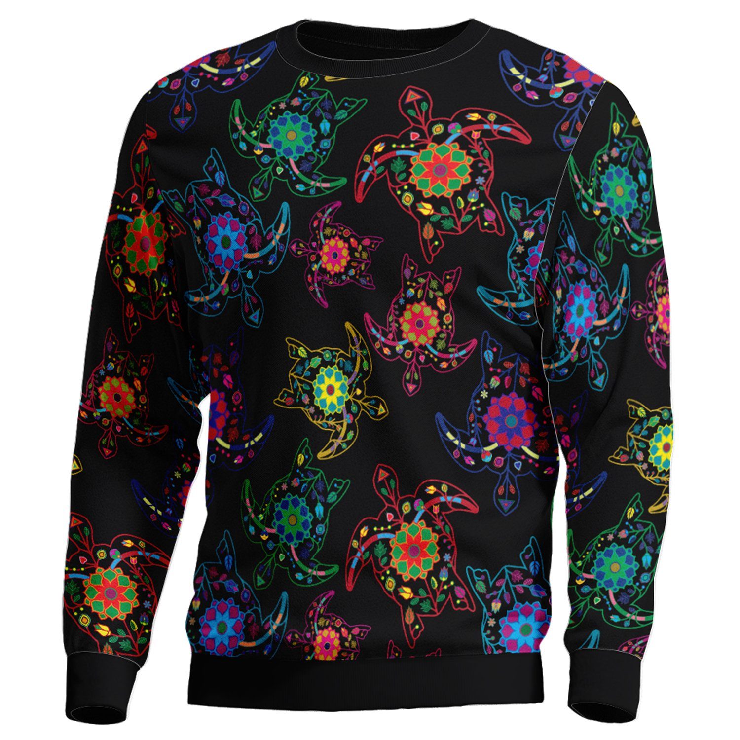 Floral Turtle Unisex Crewneck Long Sleeve Top 49 Dzine