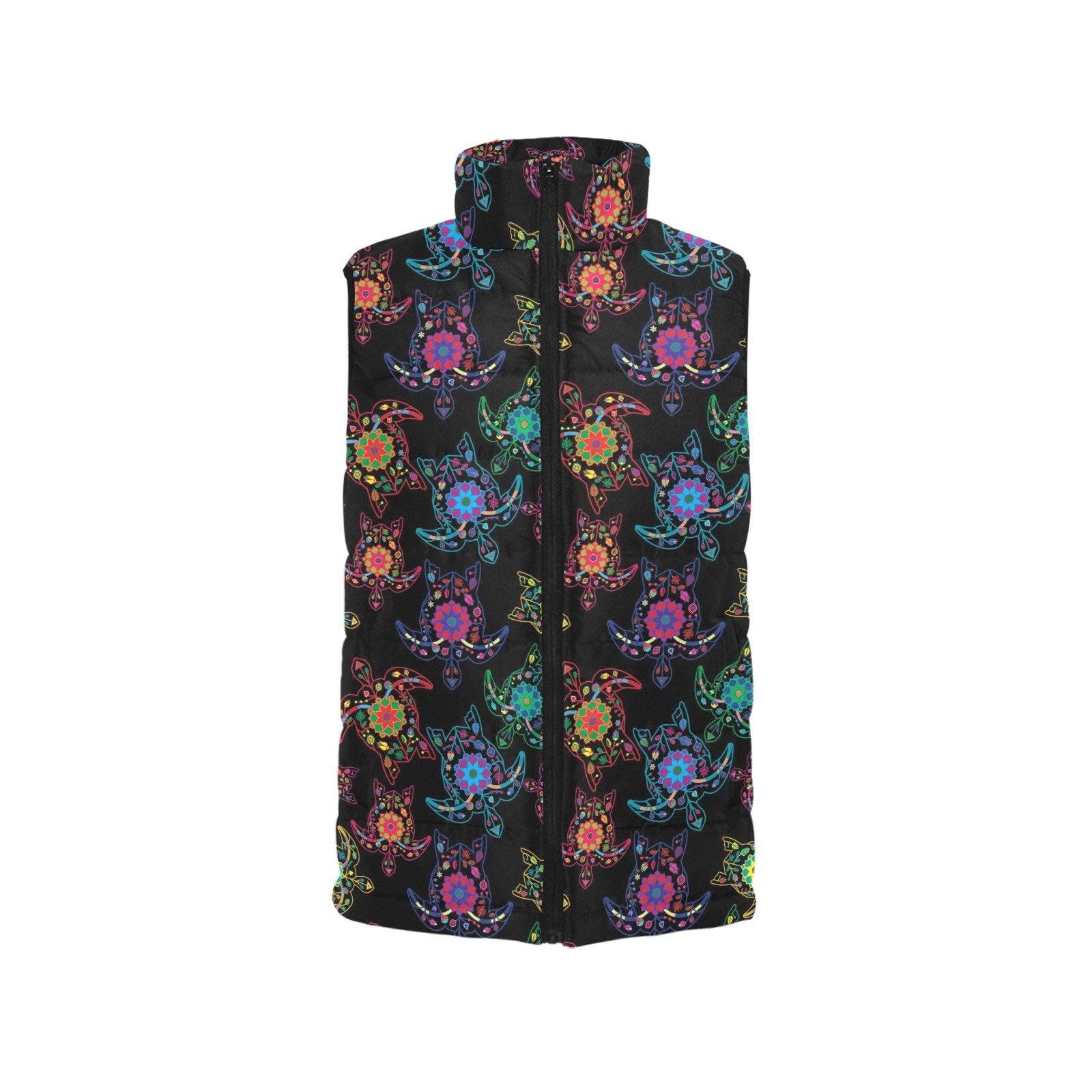 Floral Turtle Women's Padded Vest Jacket (Model H44) Women's Padded Vest Jacket (H44) e-joyer