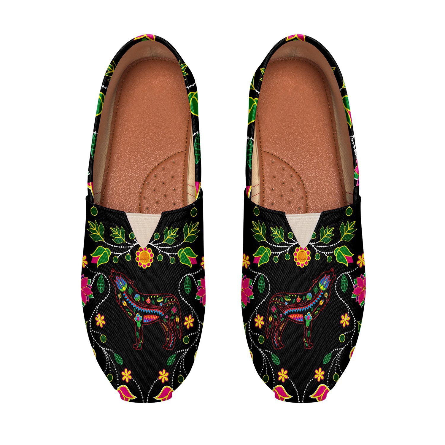 Floral Wolf Casual Unisex Slip On Shoe Herman