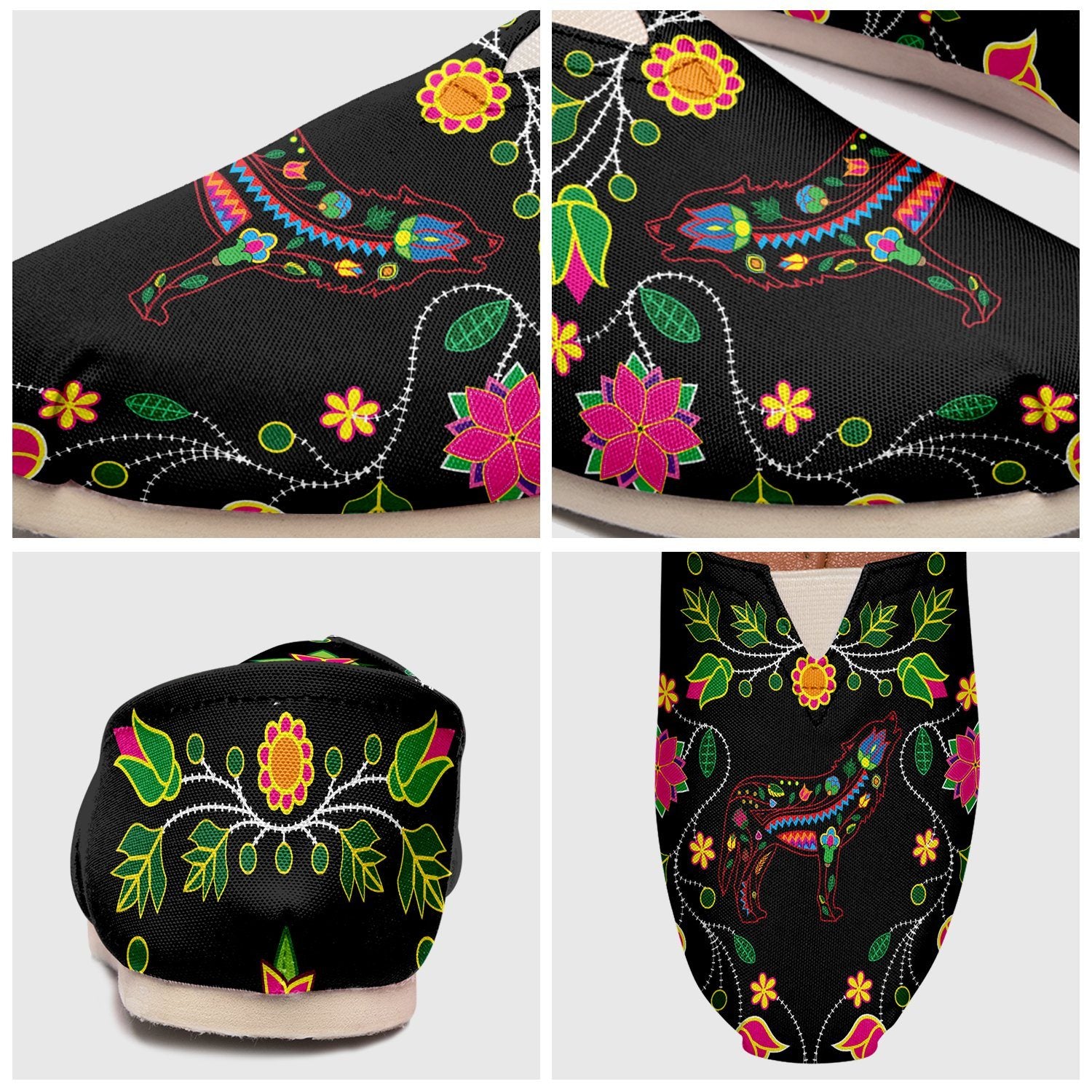 Floral Wolf Casual Unisex Slip On Shoe Herman