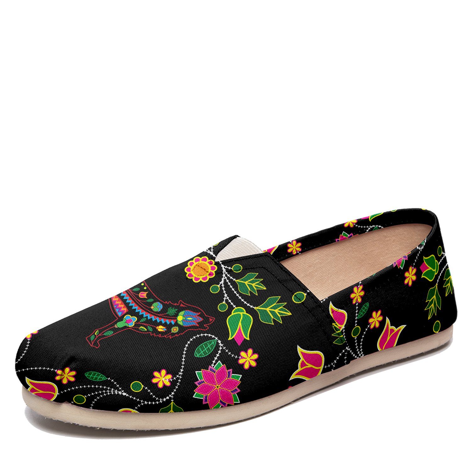 Floral Wolf Casual Unisex Slip On Shoe Herman