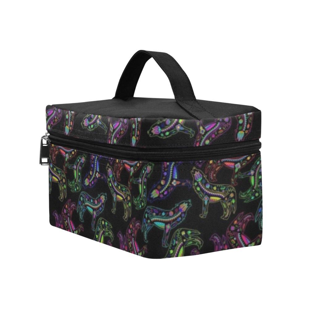 Floral Wolf Cosmetic Bag/Large (Model 1658) Cosmetic Bag e-joyer