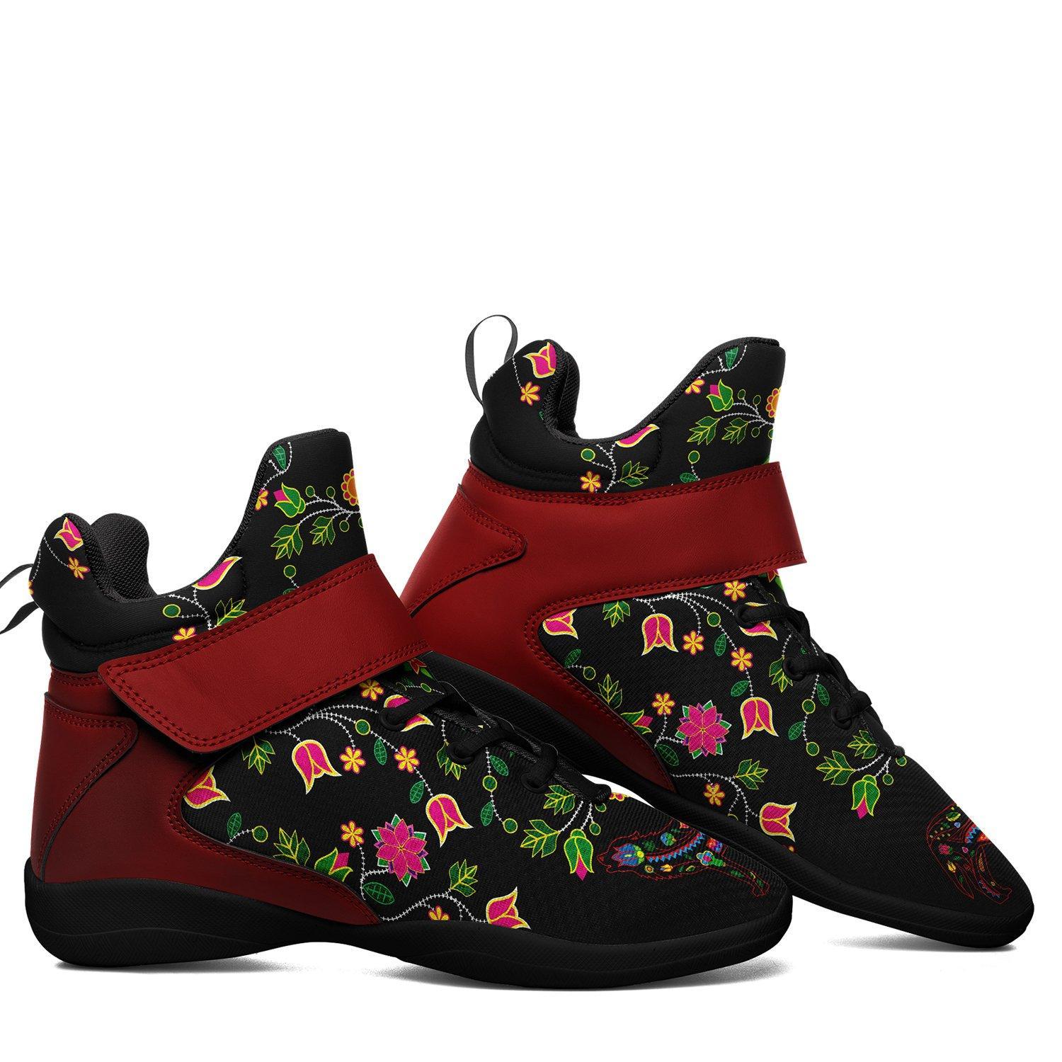 Floral Wolf Ipottaa Basketball / Sport High Top Shoes - Black Sole 49 Dzine