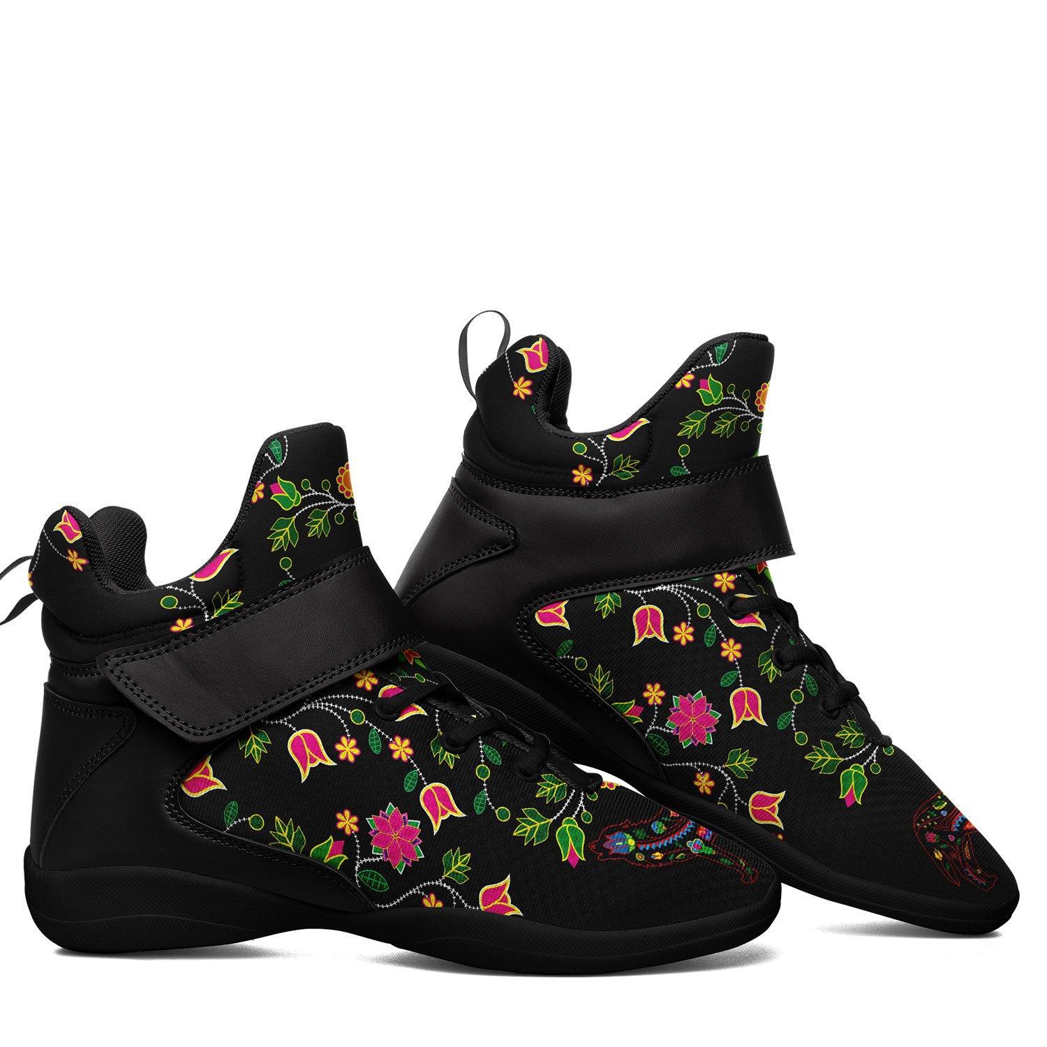Floral Wolf Ipottaa Basketball / Sport High Top Shoes - Black Sole 49 Dzine