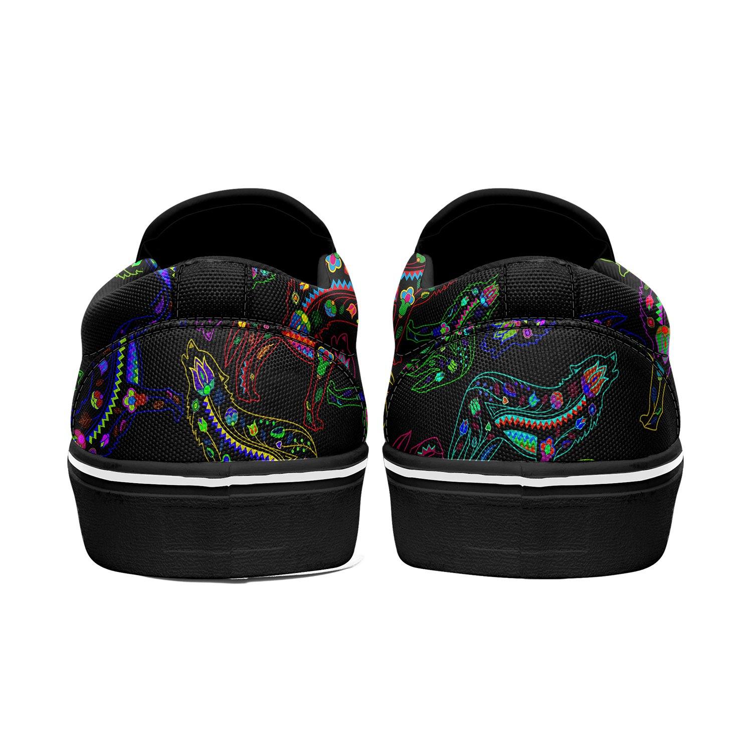 Floral Wolf Otoyimm Canvas Slip On Shoes otoyimm Herman