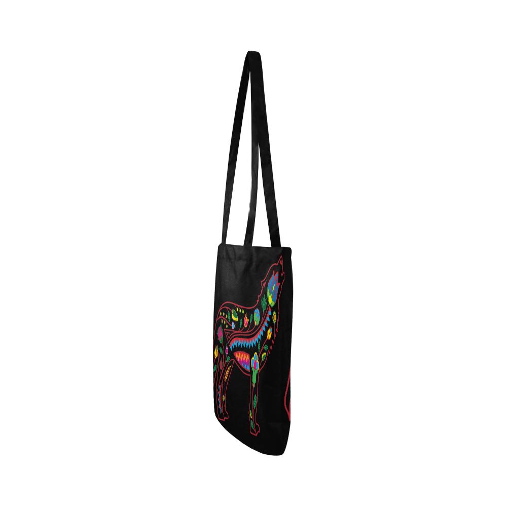 Floral Wolf Reusable Shopping Bag Model 1660 (Two sides) Shopping Tote Bag (1660) e-joyer