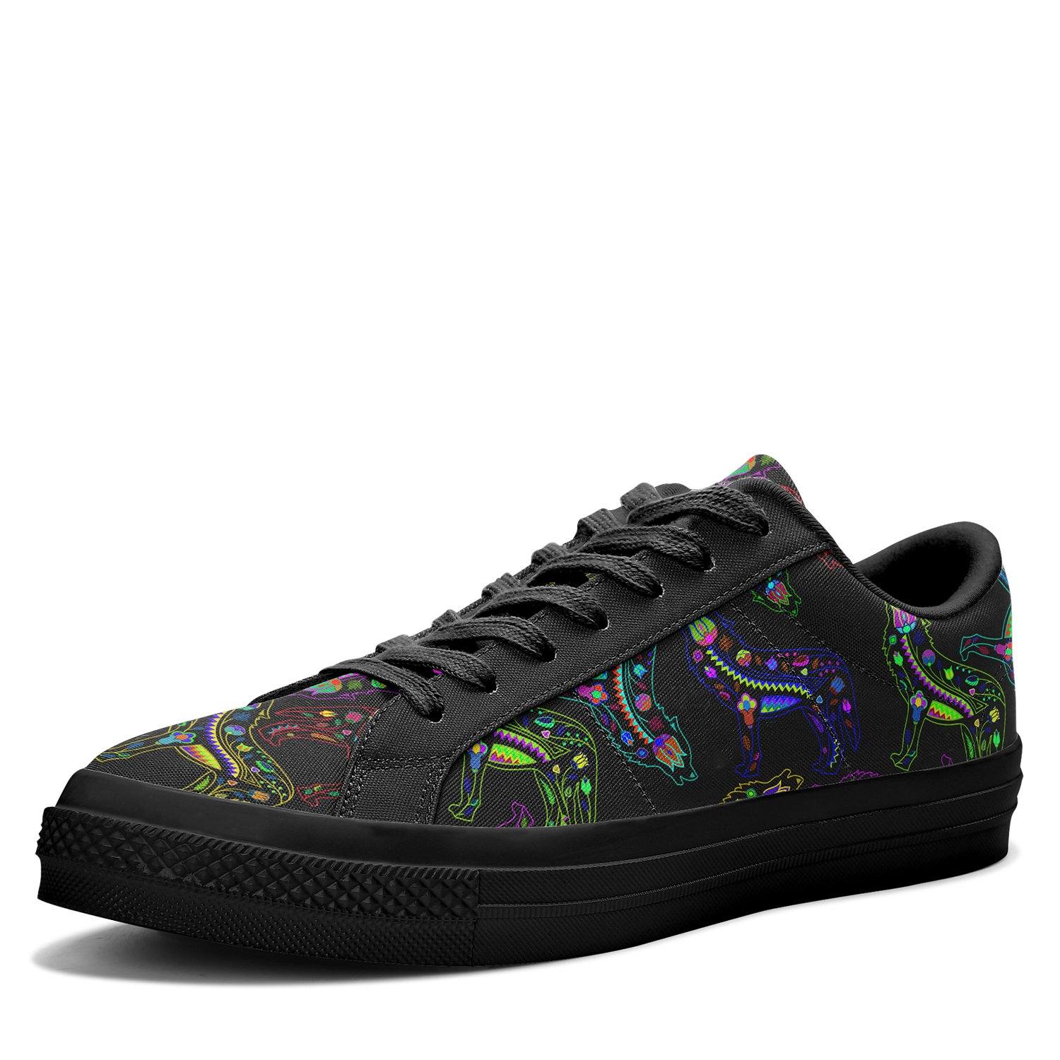 Floral Wolves Aapisi Low Top Canvas Shoes Black Sole aapisi Herman