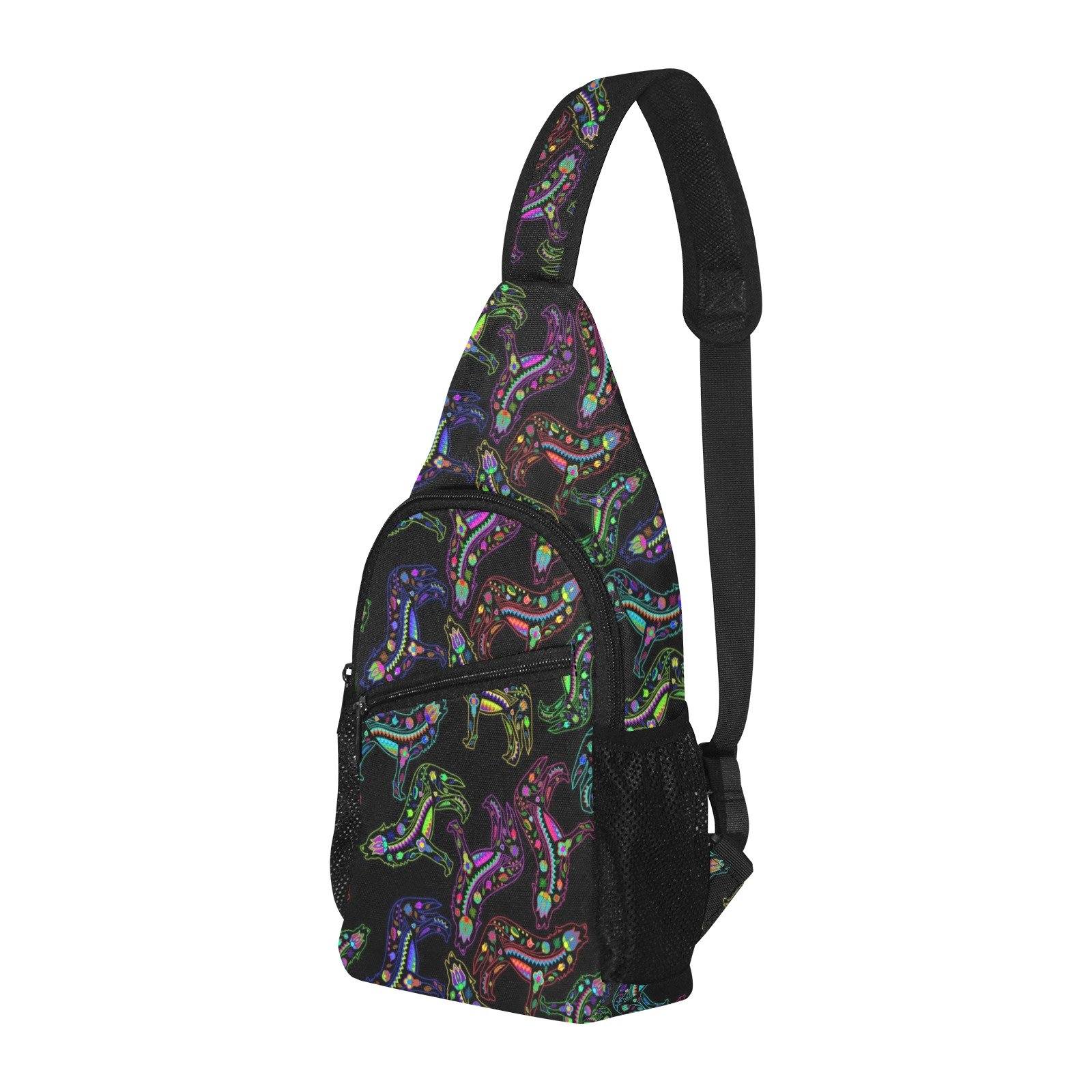 Floral Wolves All Over Print Chest Bag (Model 1719) All Over Print Chest Bag (1719) e-joyer