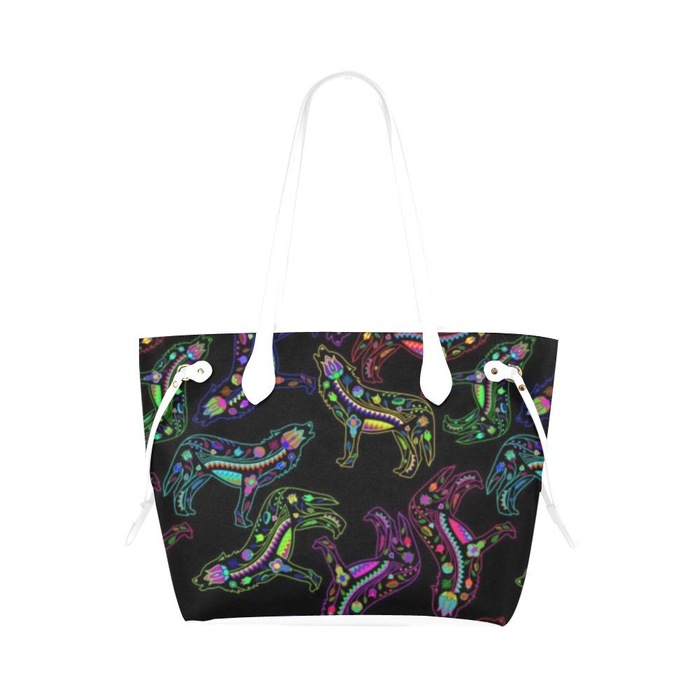 Floral Wolves Clover Canvas Tote Bag (Model 1661) Clover Canvas Tote Bag (1661) e-joyer