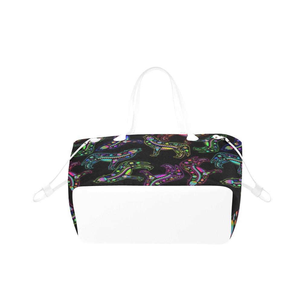 Floral Wolves Clover Canvas Tote Bag (Model 1661) Clover Canvas Tote Bag (1661) e-joyer