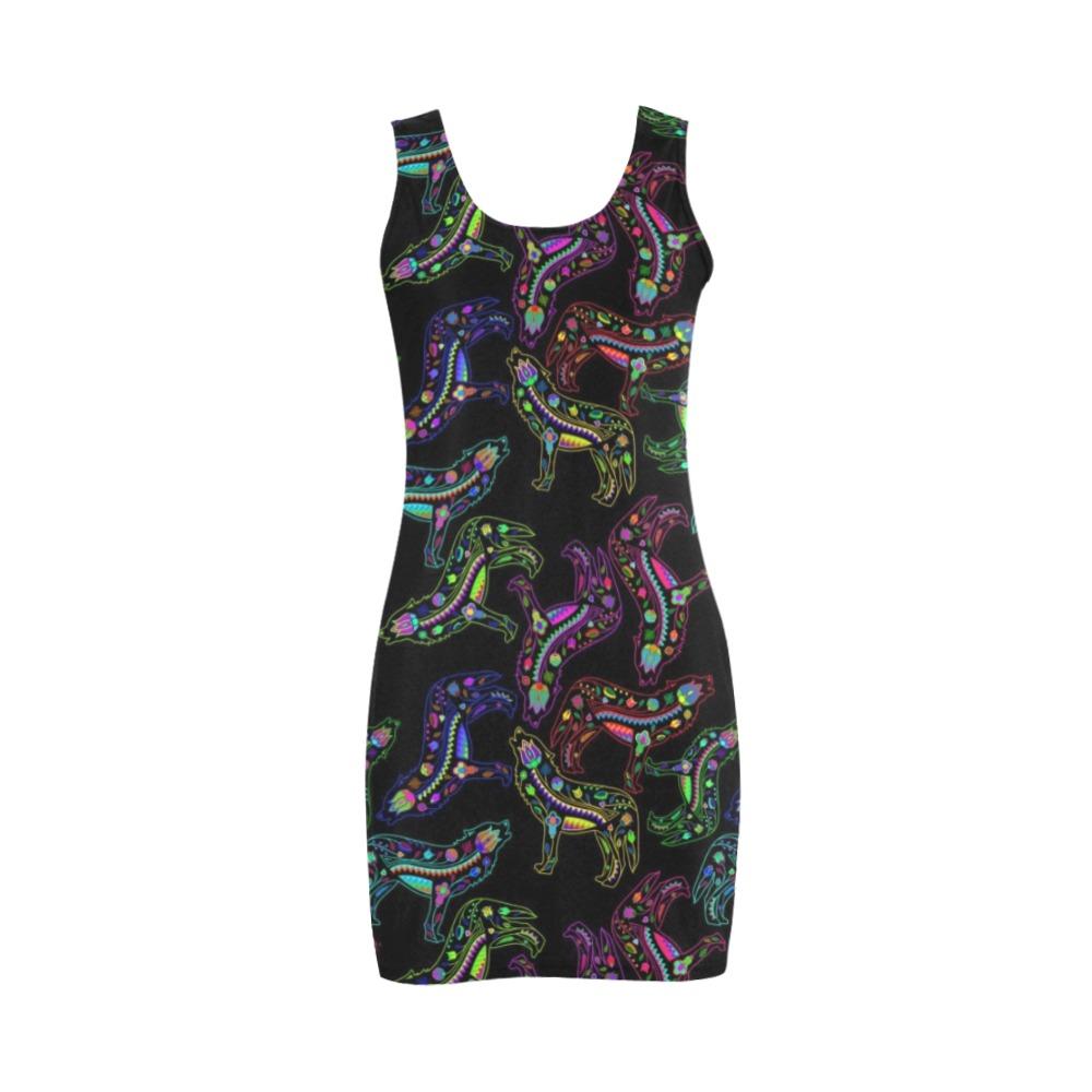 Floral Wolves Medea Vest Dress (Model D06) Medea Vest Dress (D06) e-joyer