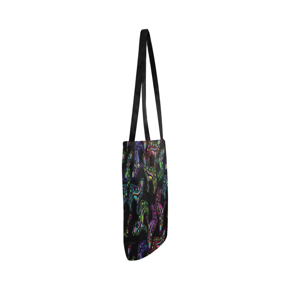 Floral Wolves Reusable Shopping Bag Model 1660 (Two sides) Shopping Tote Bag (1660) e-joyer