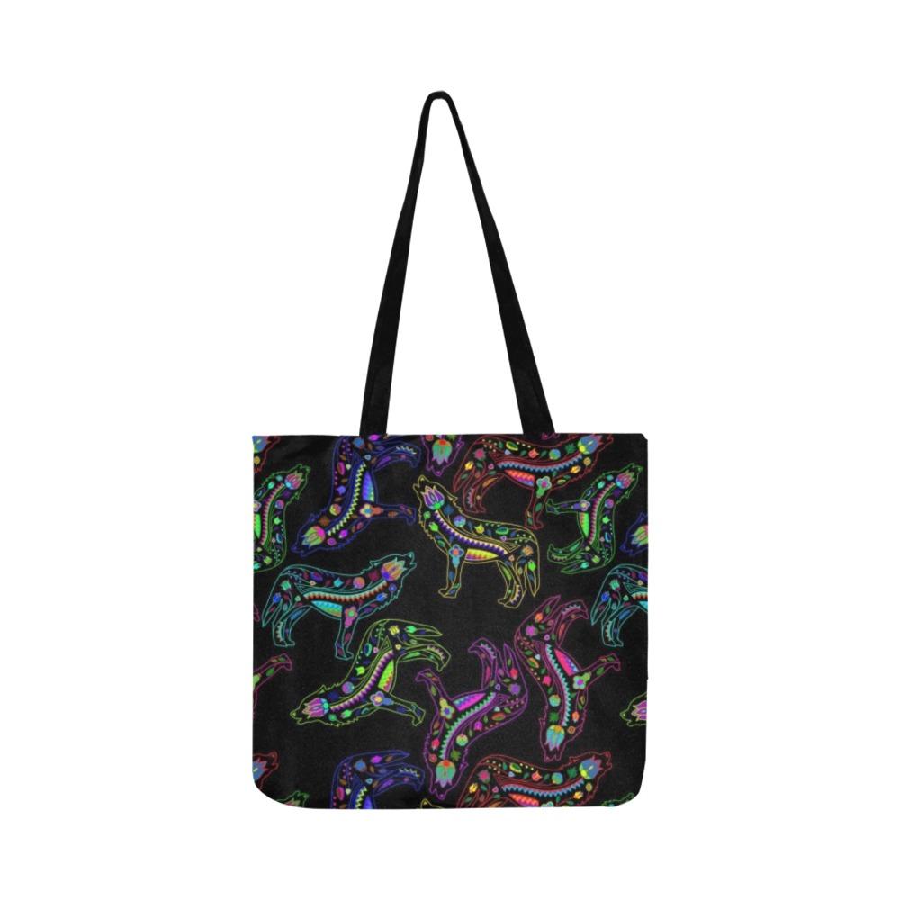 Floral Wolves Reusable Shopping Bag Model 1660 (Two sides) Shopping Tote Bag (1660) e-joyer