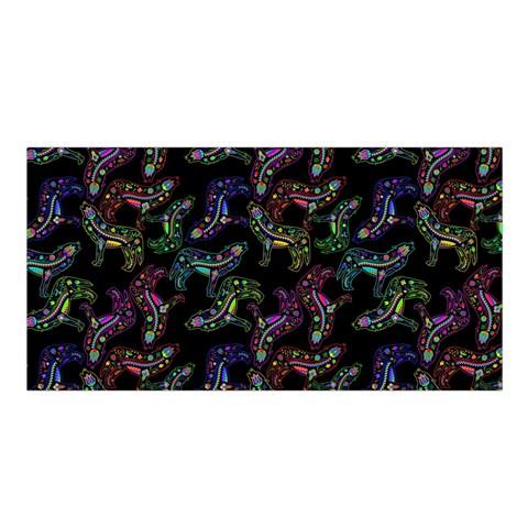 Floral Wolves Satin Shawl Scarf 49 Dzine