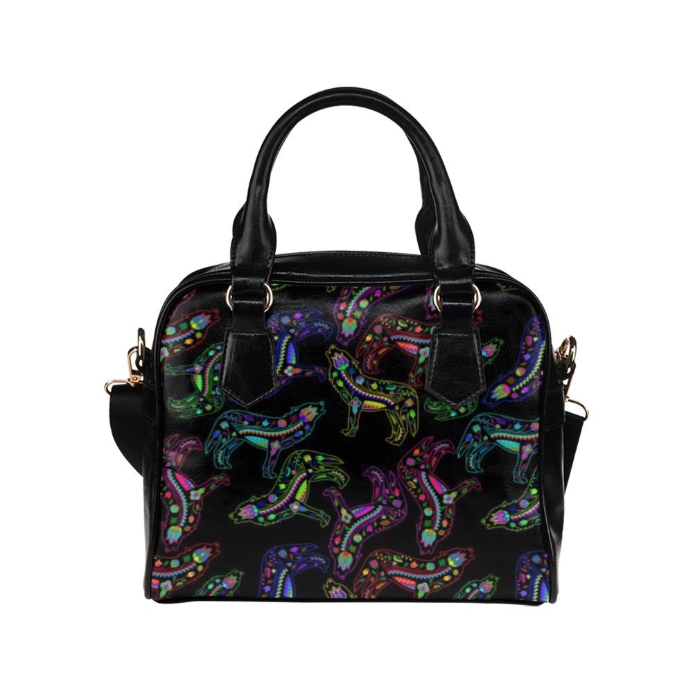 Floral Wolves Shoulder Handbag (Model 1634) Shoulder Handbags (1634) e-joyer