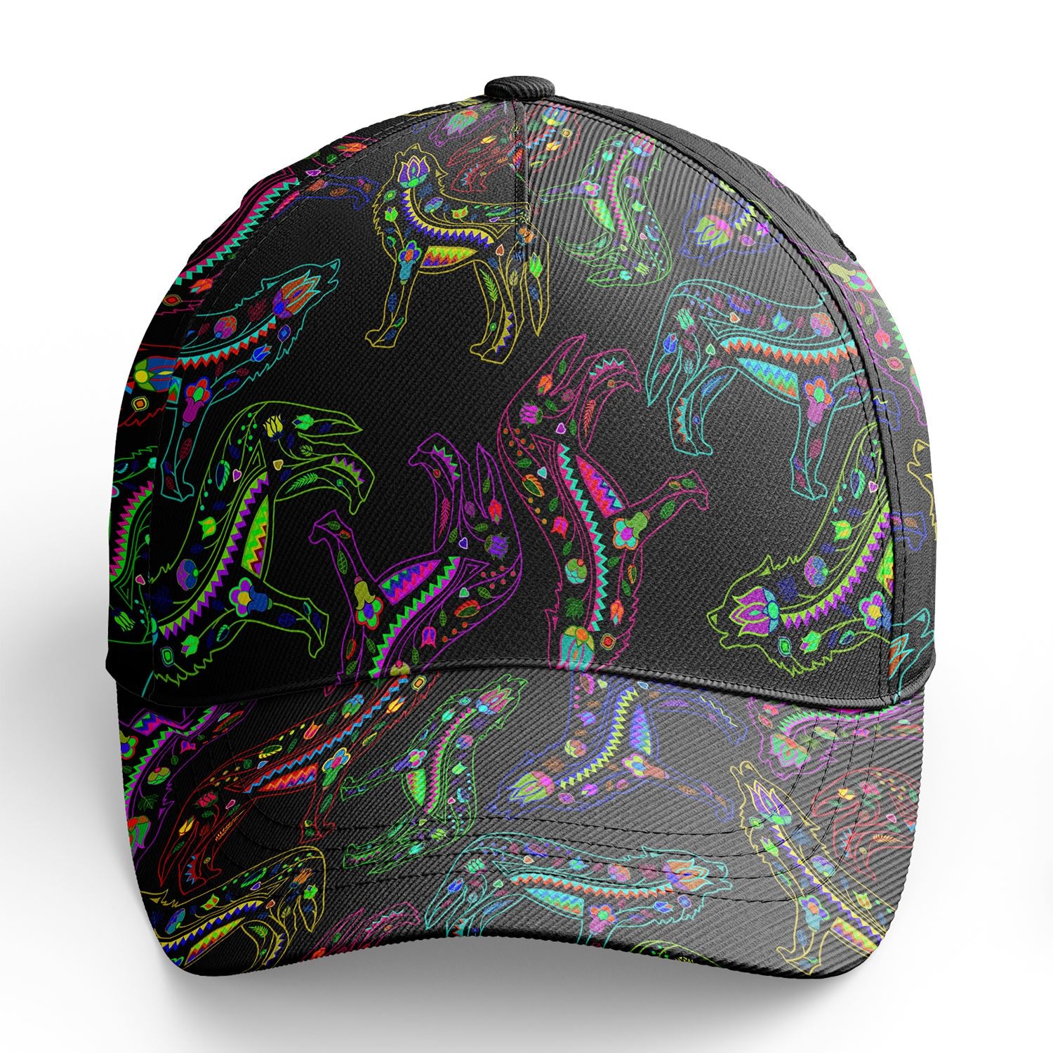 Floral Wolves Snapback Hat hat Herman