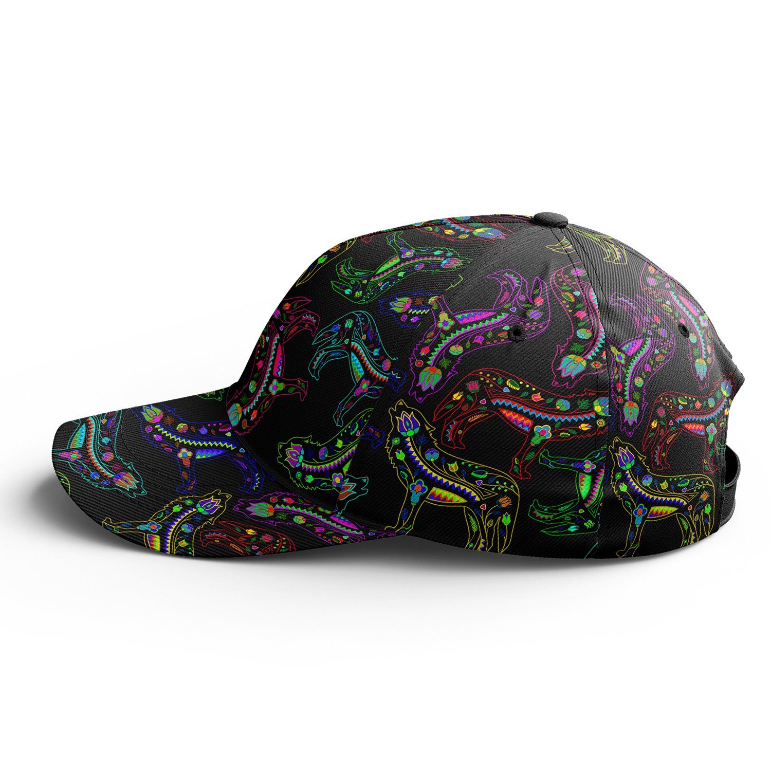 Floral Wolves Snapback Hat hat Herman